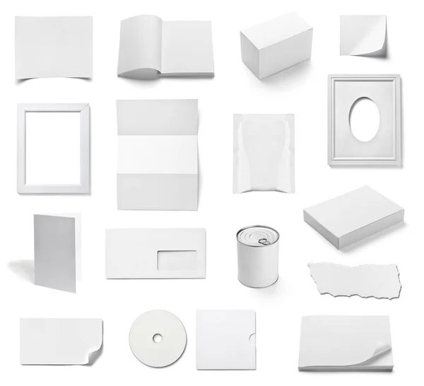 Колекція Різних Білих Ділових Шаблонів Друку Білому Тлі Кожен Знімається — стокове фото