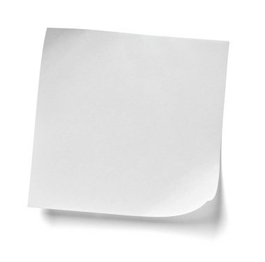 Beyaz arkaplanda kırmızı düğmeli bir not kağıdını kapat