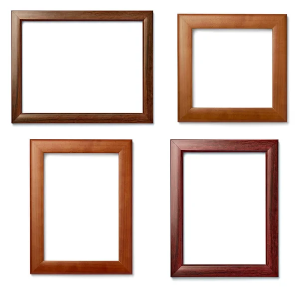 Collectie Van Diverse Vintage Houten Frame Witte Achtergrond — Stockfoto