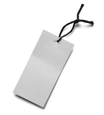 Beyaz arkaplanda bir fiyat etiketi notunu kapat