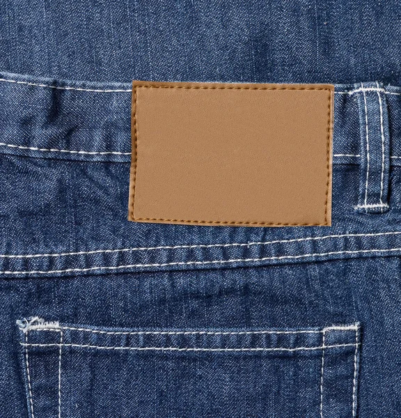 Close Van Een Jeans Label — Stockfoto