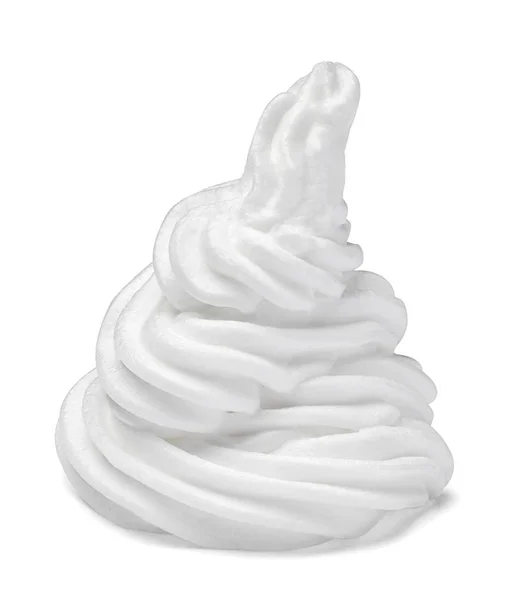 Close White Whipped Cream White Background — Stock Photo, Image