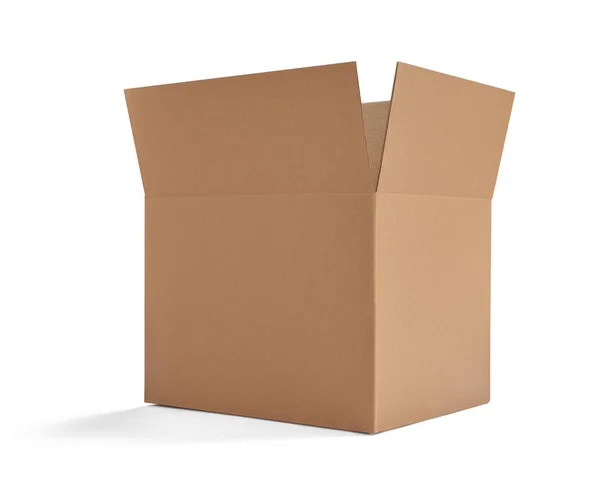 Close Stack Cardboard Boxes White Background — Stock Photo, Image