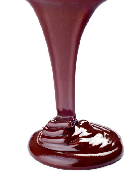 Close Chocolate Syrup White Background — Stock Photo, Image