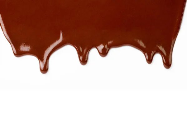 Nahaufnahme Von Schokoladensirup Auf Weißem Hintergrund — Stockfoto