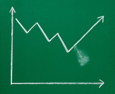 İş Finans grafik bir kara tahta üzerinde kapat