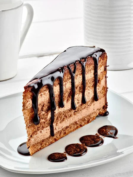 Gros Plan Gâteau Chocolat — Photo