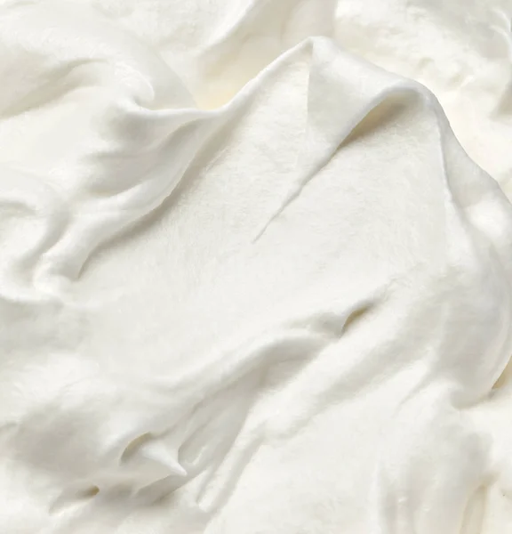 Close White Whipped Sour Cream White Background — Stock Photo, Image