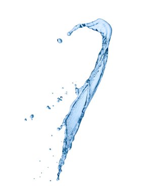 Beyaz arkaplanda bir su sıçramasını kapat