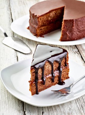 sacher Kek pasta yakın çekim