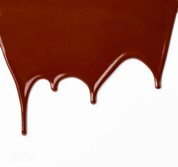 Primer Plano Jarabe Chocolate Sobre Fondo Blanco —  Fotos de Stock
