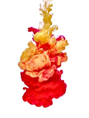 Kırmızı ve sarı boya su