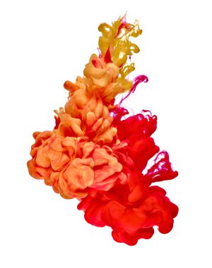 Kırmızı ve sarı boya su