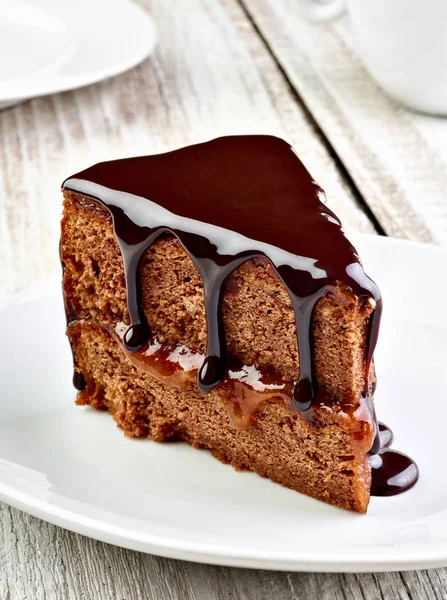 Närbild Sacher Tårta Tårta — Stockfoto