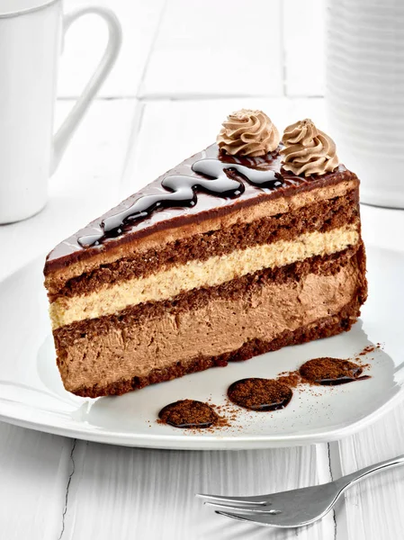Nahaufnahme Eines Schokoladenkuchens — Stockfoto