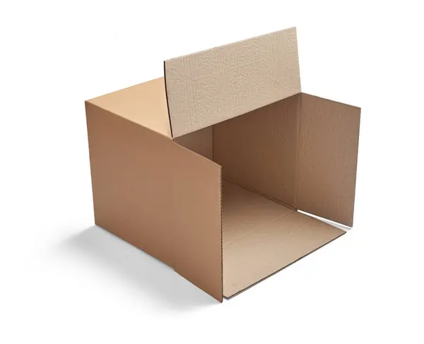 Close Cardboard Box White Background — Stock Photo, Image