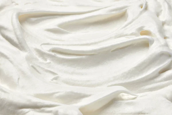 Close White Whipped Sour Cream White Background — Stock Photo, Image