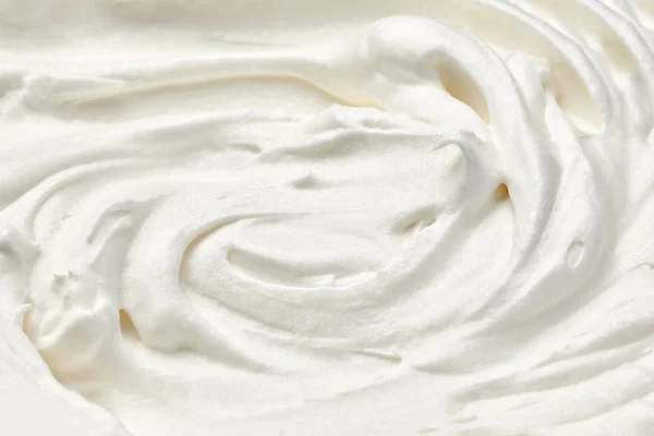 Close White Whipped Sour Cream White Background — Stock Photo, Image