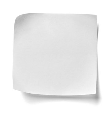 Beyaz arkaplanda kırmızı düğmeli bir not kağıdını kapat