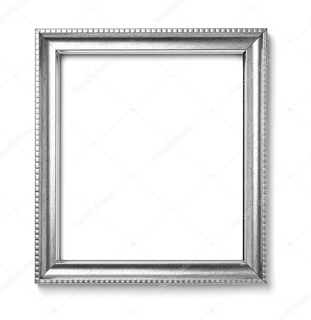 close up of  a vintage wood frame on white background