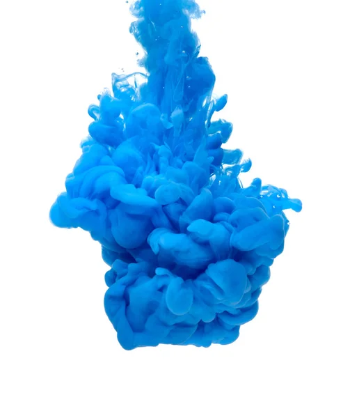 Blue Color Paint Pouring Water — Stock Photo, Image