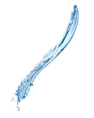 Beyaz arkaplanda bir su sıçramasını kapat