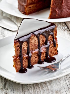sacher Kek pasta yakın çekim