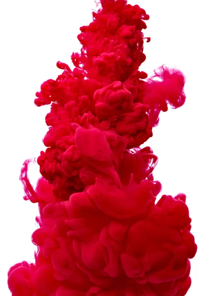 Red Color Paint Pouring Water — Stock Photo, Image