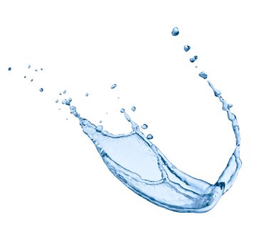 Beyaz arkaplanda bir su sıçramasını kapat