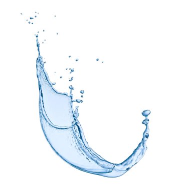 Beyaz arkaplanda bir su sıçramasını kapat