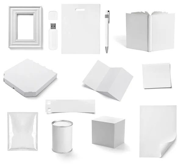 Collection Various White Business Print Templates White Background Each One — Stock Photo, Image