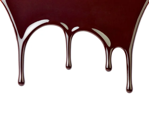 Xarope de chocolate sobremesa comida doce vazamento gota — Fotografia de Stock