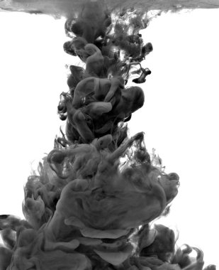 su renk sıvı içinde siyah boya