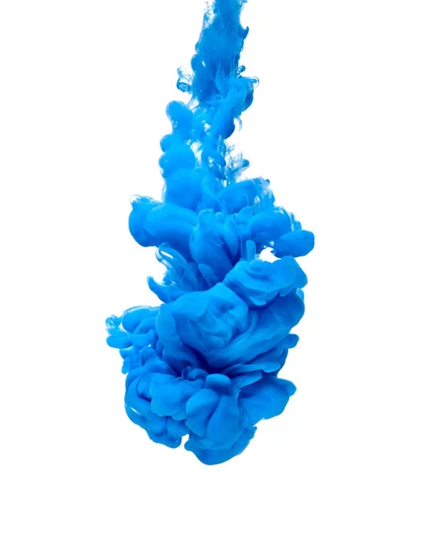 Modrá barva barva inkoustu pigmentu splash — Stock fotografie
