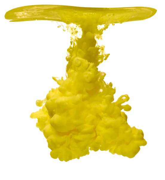 Paint in water color liquid yellow — Stock Photo, Image