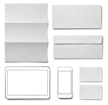 Zarf mektup kartı kağıt cep telefonu tablet şablon iş