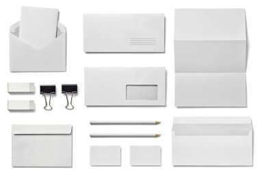 Zarf mektup kartı ataş şablon iş silgi