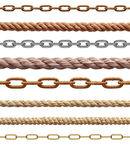 String rope chain metal link steel cord cable line — Stock Photo, Image