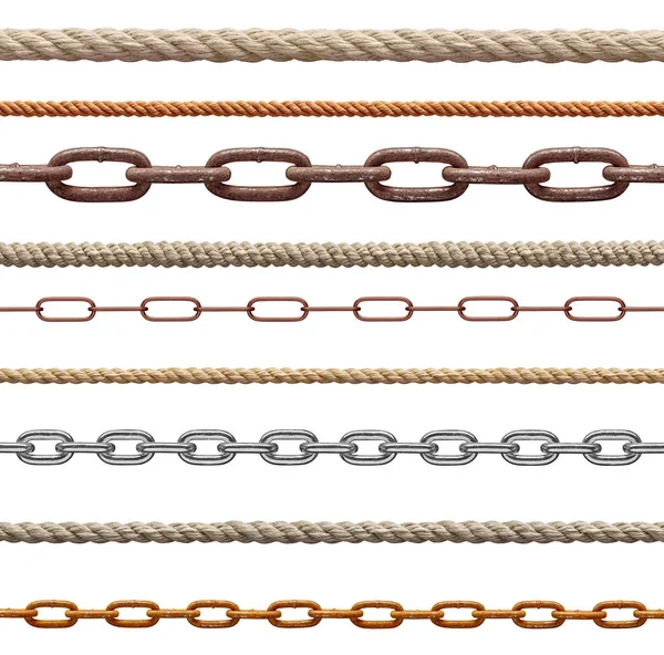 Corda cadeia de corda ligação de metal cabo de aço linha de cabo — Fotografia de Stock
