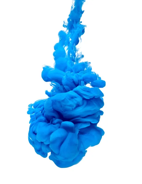 Niebieski kolor farby tusz pigment splash — Zdjęcie stockowe