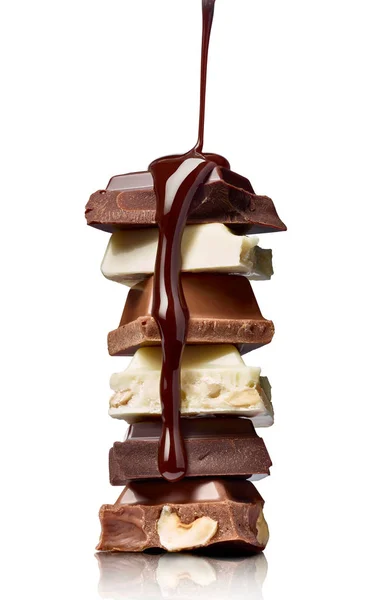 Choklad söt mat dessert stack sirap — Stockfoto