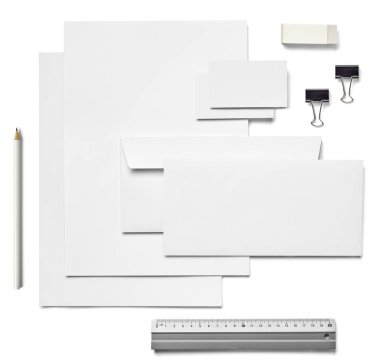 Zarf mektup kartı ataş kalem şablon iş