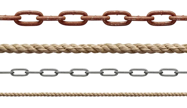 Łańcuch linowy łańcuch metalowy ogniwo stalowe kabel linii — Zdjęcie stockowe
