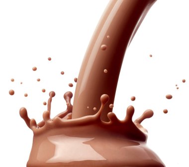 Çikolatalı süt, içecek süt damlası.