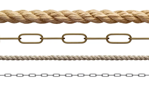 Corde chaîne maillon métallique corde d'acier câble ligne — Photo