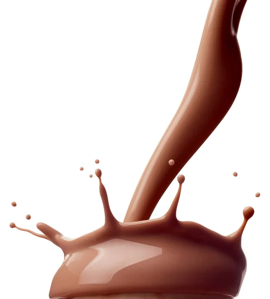 チョコレートミルクスプラッシュ飲料乳製品ドロップ — ストック写真
