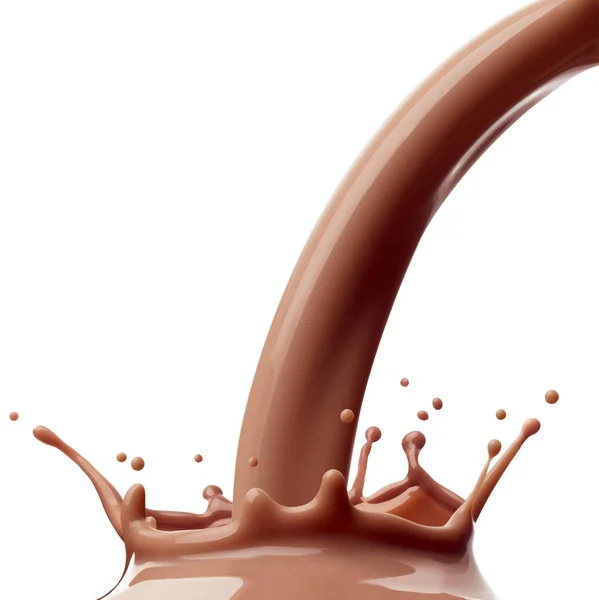 Schokolade Milch Splash Drink Getränk Molkerei Tropfen — Stockfoto