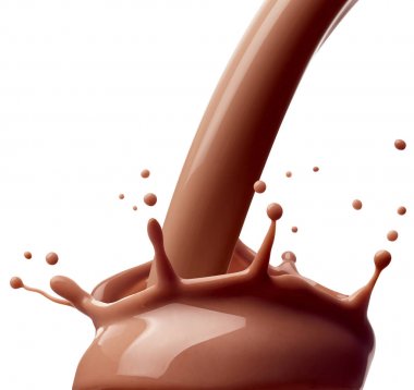 Çikolatalı süt, içecek süt damlası.