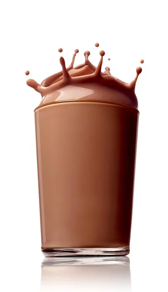 Susu coklat minum percikan — Stok Foto