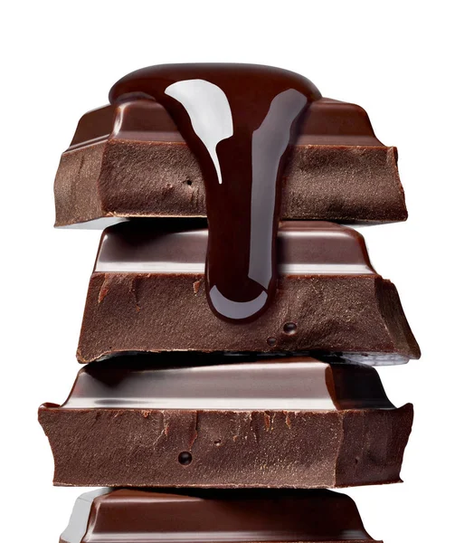Chocolate dulce comida postre pila jarabe —  Fotos de Stock